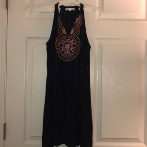 Navy dress with stitching